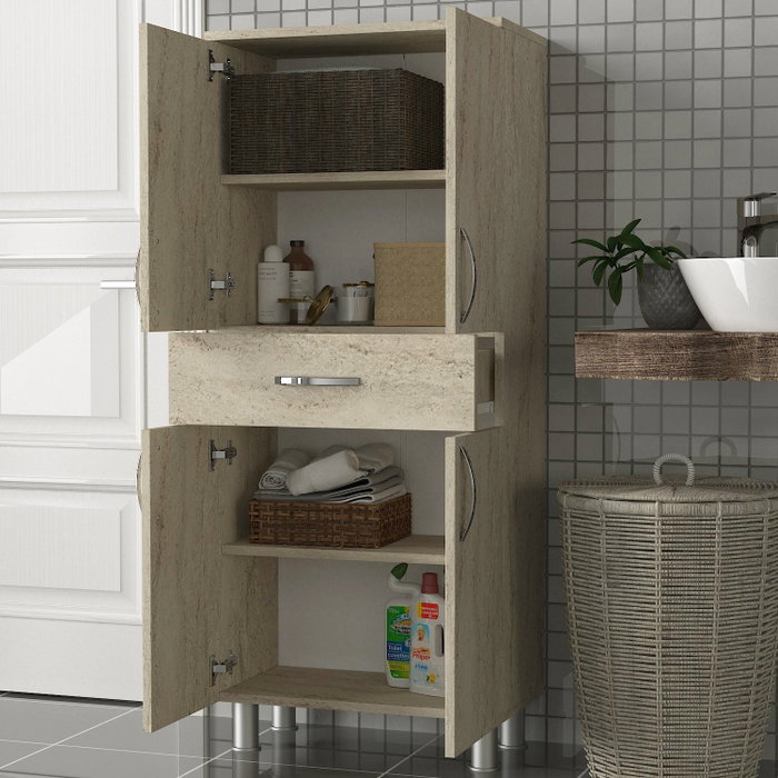 Hanah Home Gabinete de Baño Arizona 4 Doors Travertino Melamina 140x59.4x31.5 cm